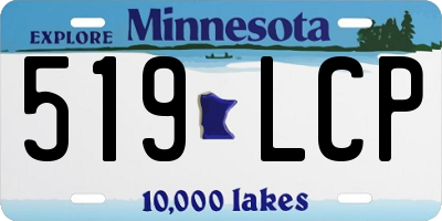 MN license plate 519LCP