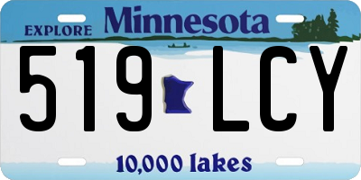 MN license plate 519LCY