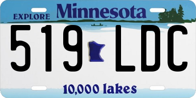 MN license plate 519LDC