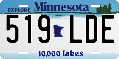 MN license plate 519LDE