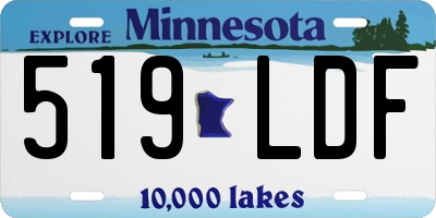 MN license plate 519LDF