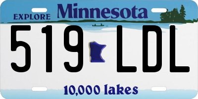 MN license plate 519LDL