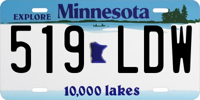 MN license plate 519LDW