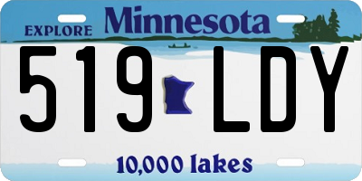 MN license plate 519LDY