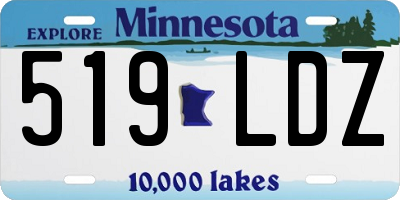 MN license plate 519LDZ