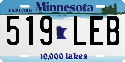 MN license plate 519LEB