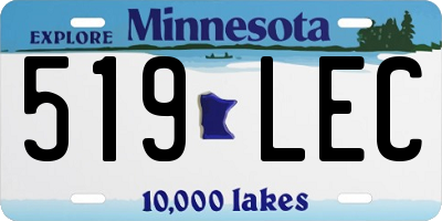 MN license plate 519LEC