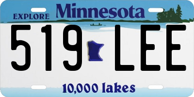 MN license plate 519LEE