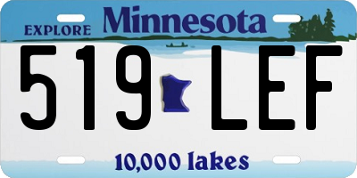 MN license plate 519LEF