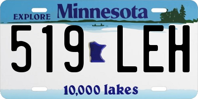 MN license plate 519LEH