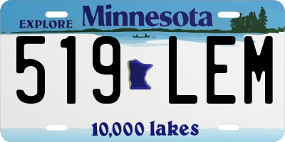 MN license plate 519LEM