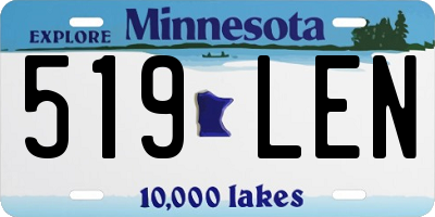 MN license plate 519LEN