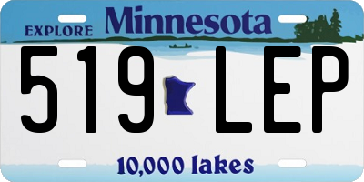 MN license plate 519LEP