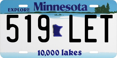 MN license plate 519LET