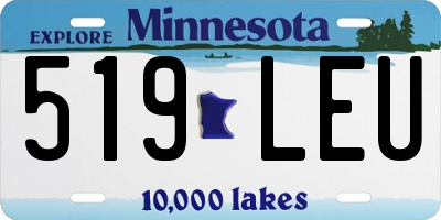 MN license plate 519LEU