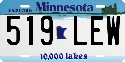 MN license plate 519LEW
