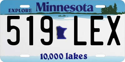 MN license plate 519LEX