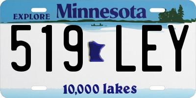 MN license plate 519LEY