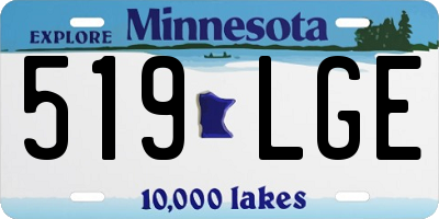 MN license plate 519LGE