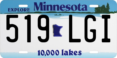 MN license plate 519LGI