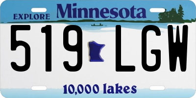 MN license plate 519LGW