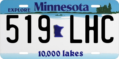 MN license plate 519LHC