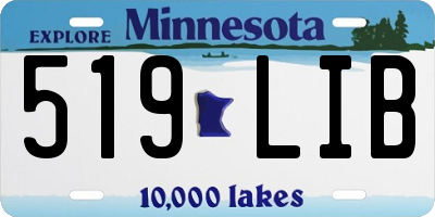 MN license plate 519LIB