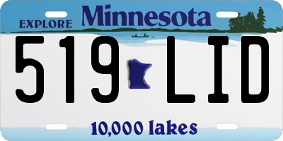 MN license plate 519LID