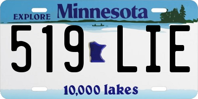 MN license plate 519LIE