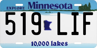 MN license plate 519LIF