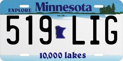 MN license plate 519LIG