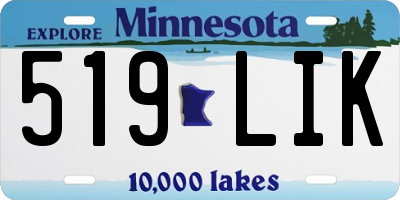 MN license plate 519LIK