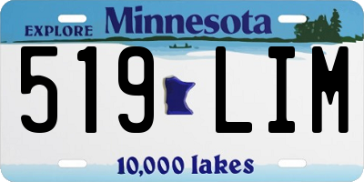 MN license plate 519LIM
