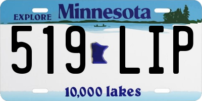 MN license plate 519LIP