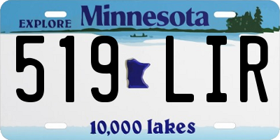 MN license plate 519LIR