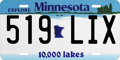 MN license plate 519LIX