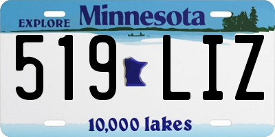 MN license plate 519LIZ