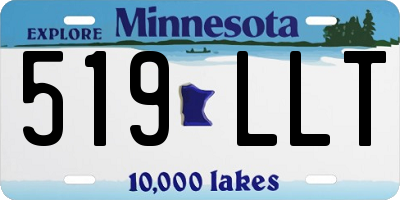 MN license plate 519LLT