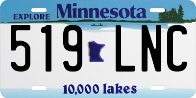 MN license plate 519LNC