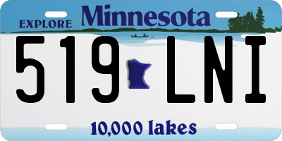 MN license plate 519LNI