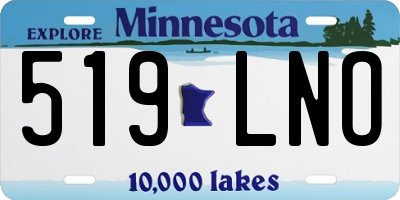 MN license plate 519LNO