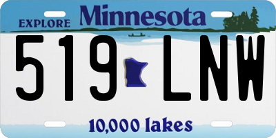 MN license plate 519LNW