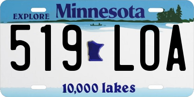 MN license plate 519LOA