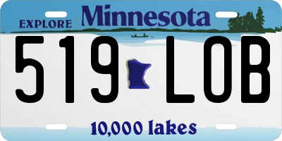 MN license plate 519LOB
