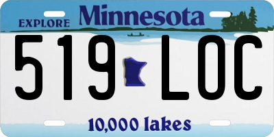 MN license plate 519LOC