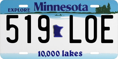 MN license plate 519LOE