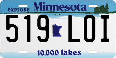 MN license plate 519LOI