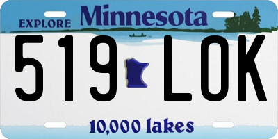 MN license plate 519LOK