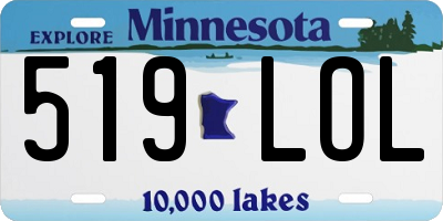 MN license plate 519LOL
