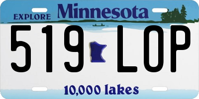 MN license plate 519LOP